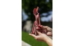 Koziol Klikk Pocket Besteck-Set 3-teilig Nature Coral