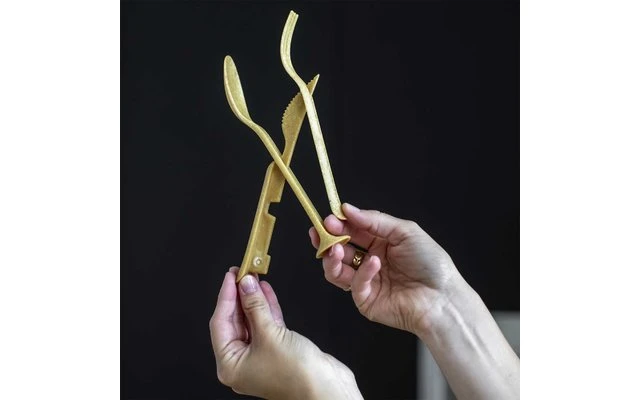 Koziol Klikk Pocket Besteck-Set 3-teilig Nature Coral – Bild 2