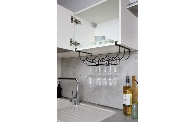 Wenko Schrankeinsatz Flaschen- Und Gläserhalter Für 6 Gläser Und 4 Flaschen – Bild 2