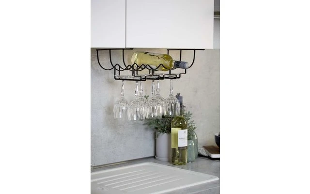 Wenko Schrankeinsatz Flaschen- Und Gläserhalter Für 6 Gläser Und 4 Flaschen – Bild 3