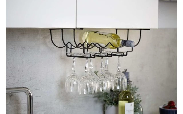 Wenko Schrankeinsatz Flaschen- Und Gläserhalter Für 6 Gläser Und 4 Flaschen – Bild 5