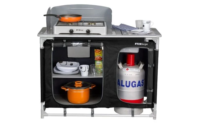 Berger Campingküche Mit Spüle Schwarz – Bild 2
