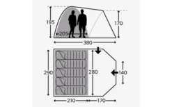 Kampa Brighton 5 Kuppelzelt Grey