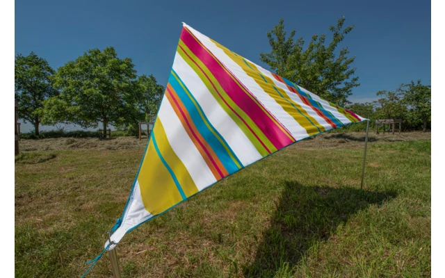 Bent Zip-Canvas Single Verbindbares Sonnensegel 250 X 250 X 250 Cm Weiß Gestreift Karibik – Bild 3