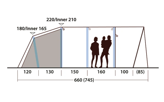 Outwell Hayward Lake 6ATC Aufblasbares Tunnelzelt 6 Personen – Bild 7
